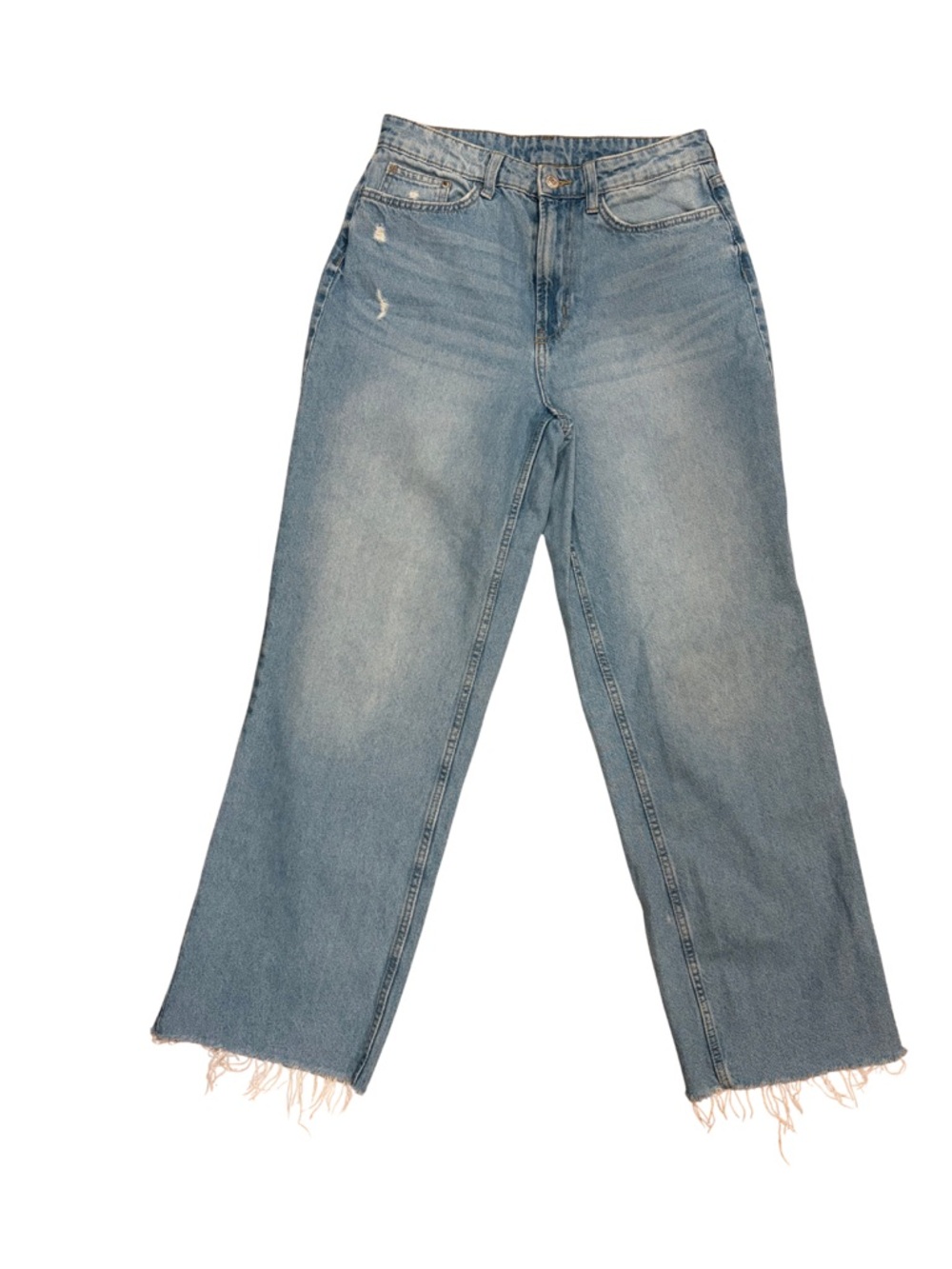 H&M Curvy Fit Wide Ultra High Waist Light Wash Jeans Size 6
